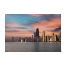 Diepe zonsondergang over Chicago
