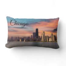 Diepe zonsondergang over Chicago