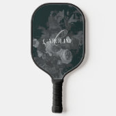 Diepgroen  bloemstilleven stijlvol pickleball paddle (Achterkant)