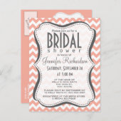 Diepperzikchevron; zigzag uitnodiging briefkaart (Voorkant / Achterkant)