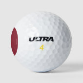 Dieprode effen kleur witte initialen golfballen (Logo)