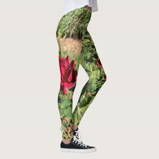 Dieprode roos leggings (Rechts)