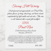 Dieprood - provencale (set van 8) Zwart Wit Wijn Etiket (Enkel label)