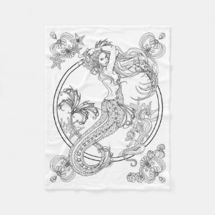 Diepte: door Sonja A.S. Mermaid Fleece Blanket Deken