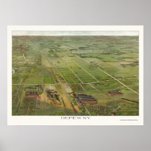 Diepte, NY Panoramic Map - 1898 Poster