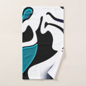 Dieptelading: Abstract Zwart, Wit & Blauw Bad Handdoek (Handdoek)