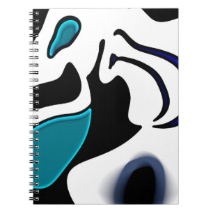 Dieptelading: Abstract Zwart, Wit & Blauw Notitieboek