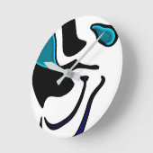 Dieptelading: Abstract Zwart, Wit & Blauw Ronde Klok (Hoek)