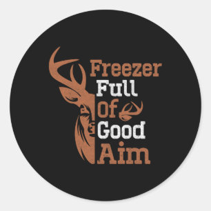 Diepvriezer vol goede doel Funny Hunting Seizoen H Ronde Sticker