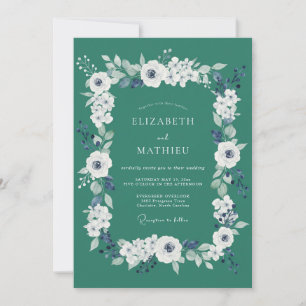 Diepzee Ranunculus Eucalyptus Bruiloft Kaart
