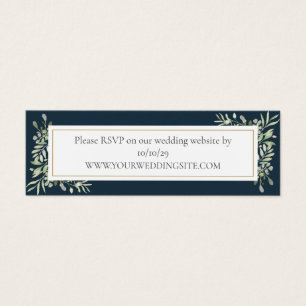Diepzeeblauwe Groene Huwelijkswebsite RSVP Kaart