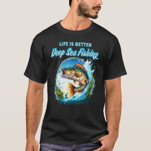 Diepzeevisserij Zee Oceaan Vis Forel Calico Baars T-shirt