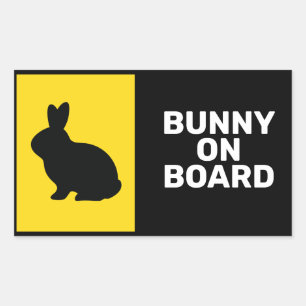 Dier aan boord rechthoekige sticker