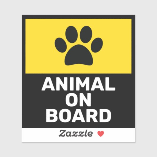 Dier aan boord sticker (Vel)
