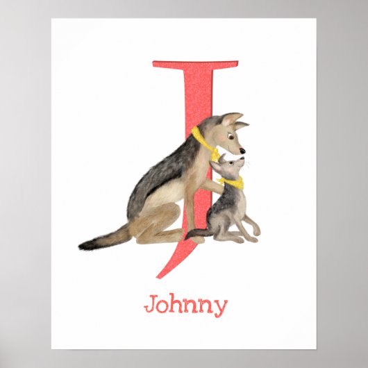 Dier ABC J is voor jakhals print (Voorkant)