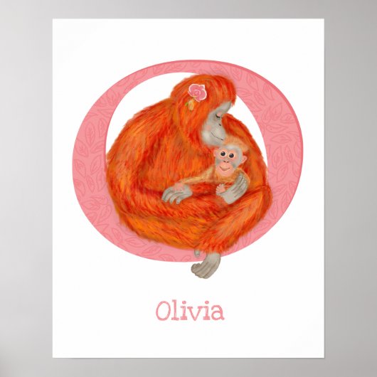 Dier ABC O is voor orang-oetan print (Voorkant)