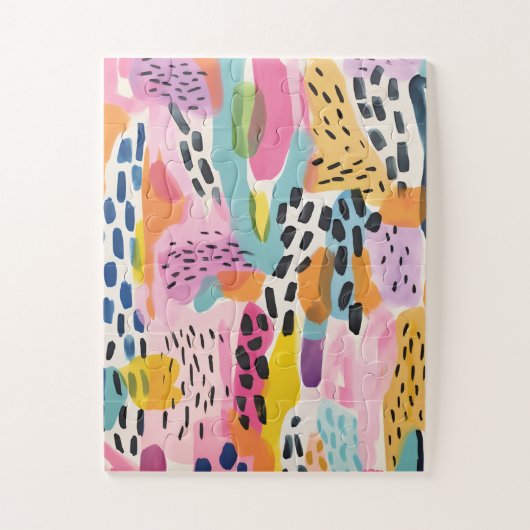 Dier Abstract Modern Retro Kleurrijk Legpuzzel (Verticaal)