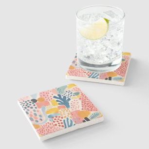 Dier Abstract Modern Retro Kleurrijk Stenen Onderzetter