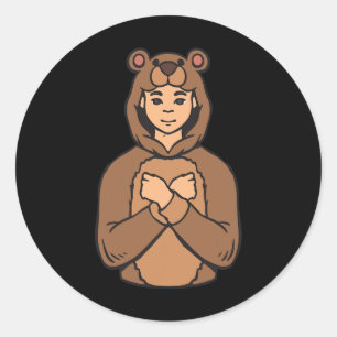 Dier ASL Handgebaar Doof Gehoorverlies Awarenes Ronde Sticker
