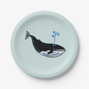 Dier - Blue WHALE - Natuur - Aqua party Papieren Bordje
