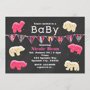 Dier Cookies Baby Shower Strooibiljetten Kaart