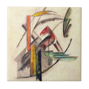 Dier door Franz Marc, Vintage Expressionisme Kunst Tegeltje