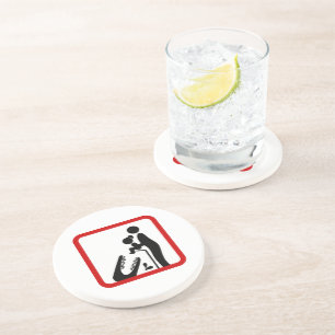 Dier geen dochter aan de Krokodilentuin. Zandsteen Onderzetter