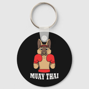 Dier Humor Thai Kickboksen Grappige Hond Muay Thai Sleutelhanger