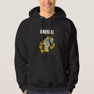 Dier in sportschool sport lichaamsvorm sterke tijg hoodie