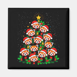 Dier Kerstboom Kerstman Hoed Rode Panda Kerstmis Magneet
