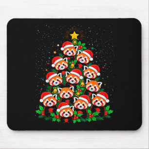 Dier Kerstboom Kerstman Hoed Rode Panda Kerstmis Muismat