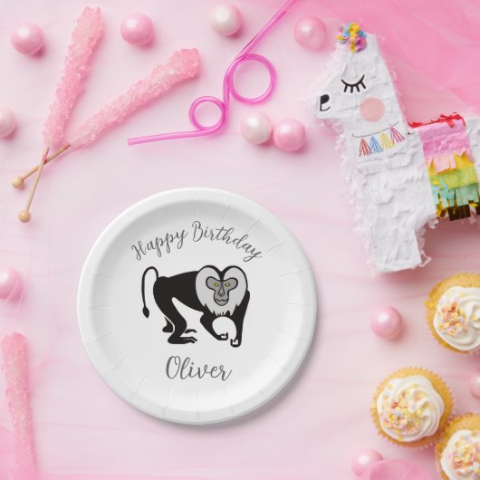 Dier - Leeuwenstaartmakaak - Wildlife - Feest Papieren Bordje (Feest)