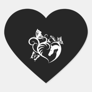 Dier Motief Paard Hond Vlinders Gift Hart Sticker