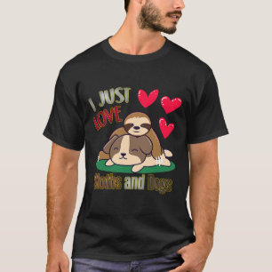 Dier schattig Ik hou gewoon van luiaards T-shirt