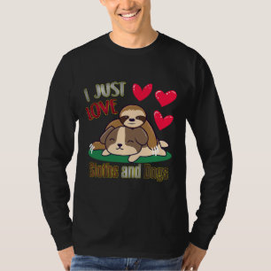 Dier schattig Ik hou gewoon van luiaards T-shirt
