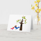 Dier van de Cartoon van de Stamboom van het Kind Kaart (Gele Bloem)