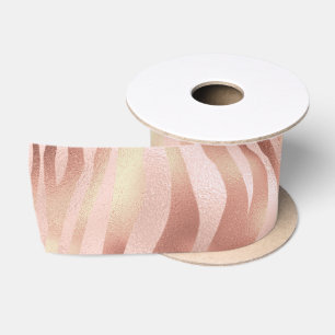 Dier zebra strepen helder roze gouden brons lint