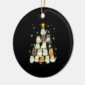 Dier Zittend in sneeuw met Lichten Kerstmis Kerstm Keramisch Ornament (Links)