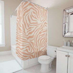 Dierafdrukken Beige Zebra Stripes Douchegordijn
