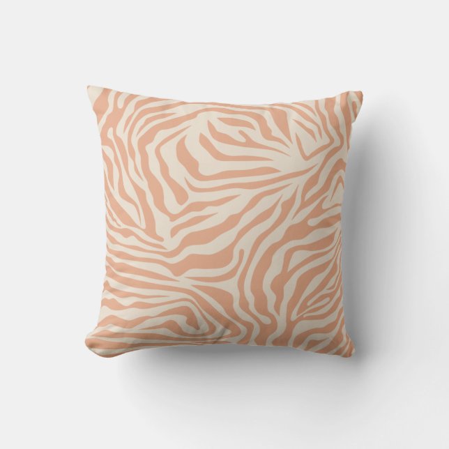 Dierafdrukken Beige Zebra Stripes Kussen (Voorkant)