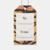 Dierafdrukken, tijgerstrepen - zwart Sinaasappel Cadeaulabel (Voorkant)