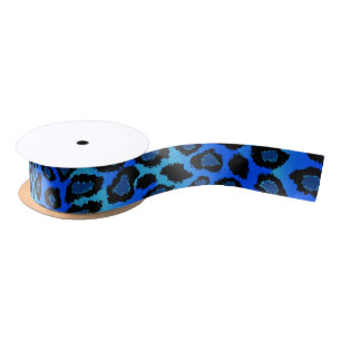 Dierafdrukken van leopard  Blauw Lint