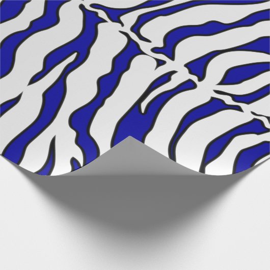 Dierafdrukken van marineblauw en witte tijgerstrep cadeaupapier (Hoek)