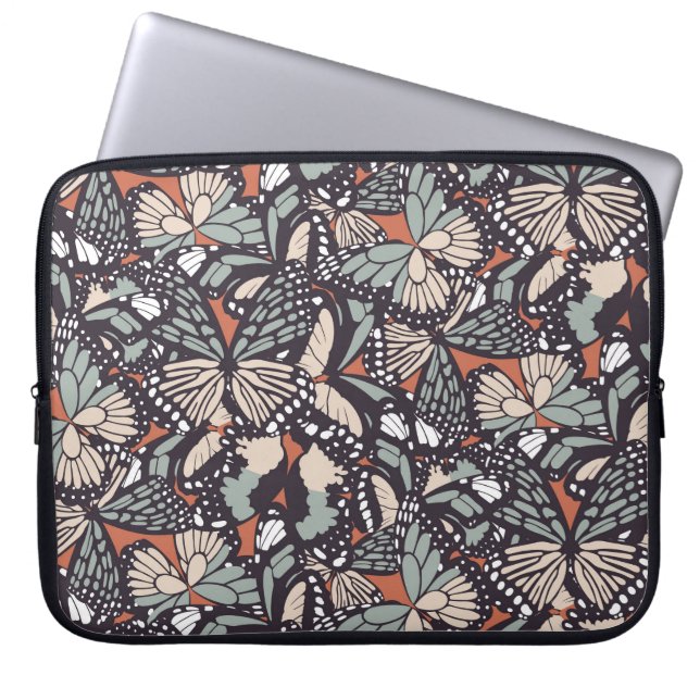 Dierafdrukken van Monarch-vlinder Laptop Sleeve (Voorkant)