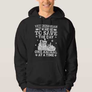 Dierarts Ik ben hier om de dag te redden Eén dier Hoodie