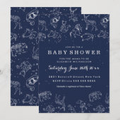 Dierconstellaties Baby shower Uitnodiging (Voorkant / Achterkant)