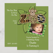 Dierdierentuin Birthday Party Kaart (Voorkant / Achterkant)