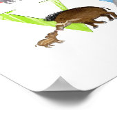 Dieren-ABC-kinderkamerposter (blauw) Poster (Hoek)