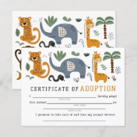 Dieren Adoptie Certificaat Twee Wilde Safari Kinde