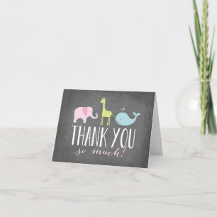Dieren Baby Shower Bedankkaart
